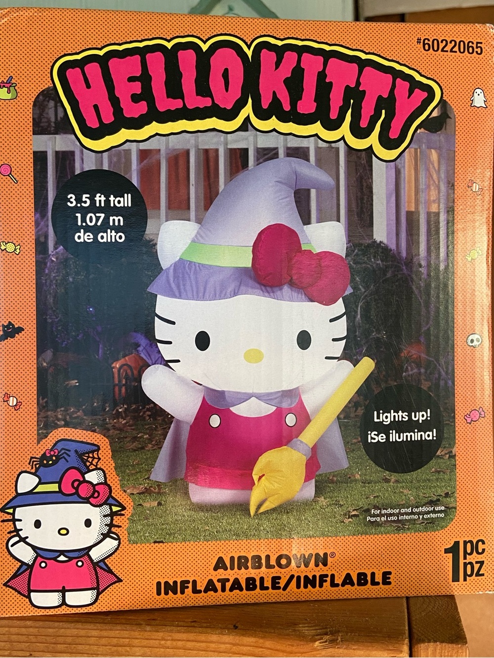 Hello Kitty Pink and Purple Witch Inflatable Decoration by Hello Kitty
